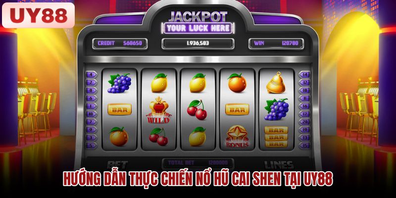 Các bước kiểm tra thông tin slot Cai Shen Hình minh họa các bước xem giao diện và thông tin trò chơi Cai Shen