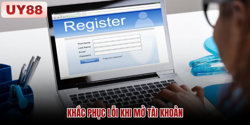Khắc phục lỗi đăng ký UY88 Hình minh họa kiểm tra lỗi biểu mẫu, mật khẩu và xác minh tài khoản UY88