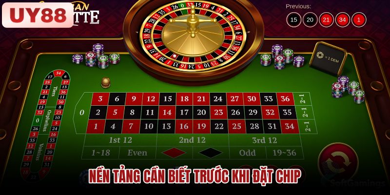Bánh xe và bàn đặt chip trong Roulette Minh họa bánh xe Roulette và các vị trí đặt chip trên bàn